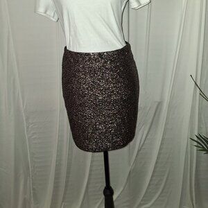Charlotte Russe Black & Silver Stretch Skirt | Size L
